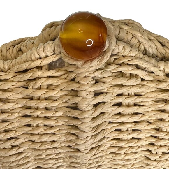 Sun n Sand‎ Woven Shell Clutch Handbag with Amber Beaded Strap - NWT - Picture 4 of 7